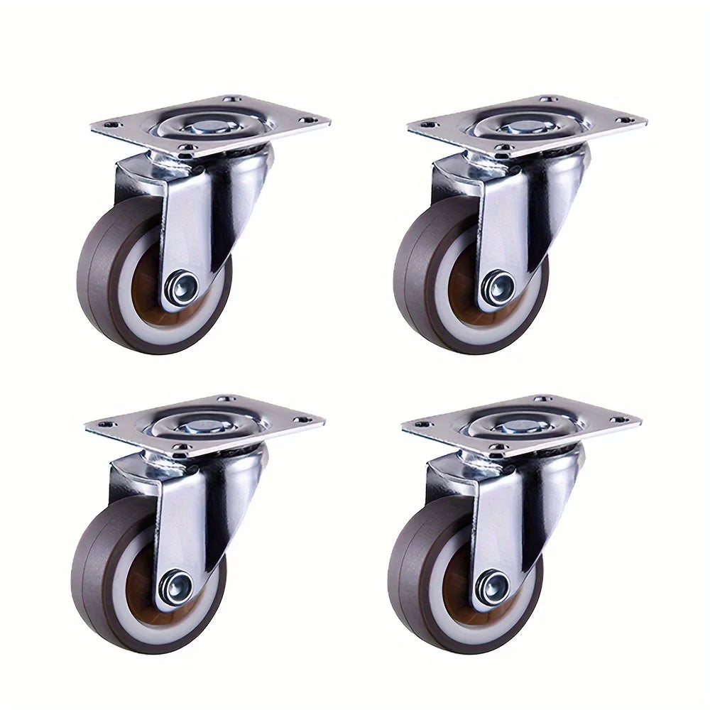 4 Pcs 1 inch Furniture Caster Heavy Duty Castor Soft Rubber Universal Wheel Swivel Caster Roller Wheels For Trolley Accessory
