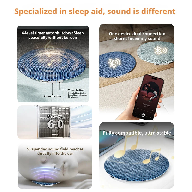 Ultra-Thin Bluetooth 6.0 Under Pillow Speaker and MP3 Player