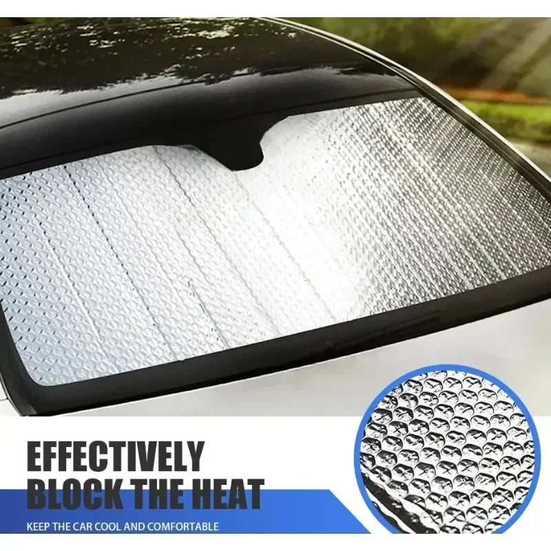 140cm Car Windshield Foldable Sun Shade Visor Cover Block Reflector Portable Breathable Anti UV Protector Screen Free