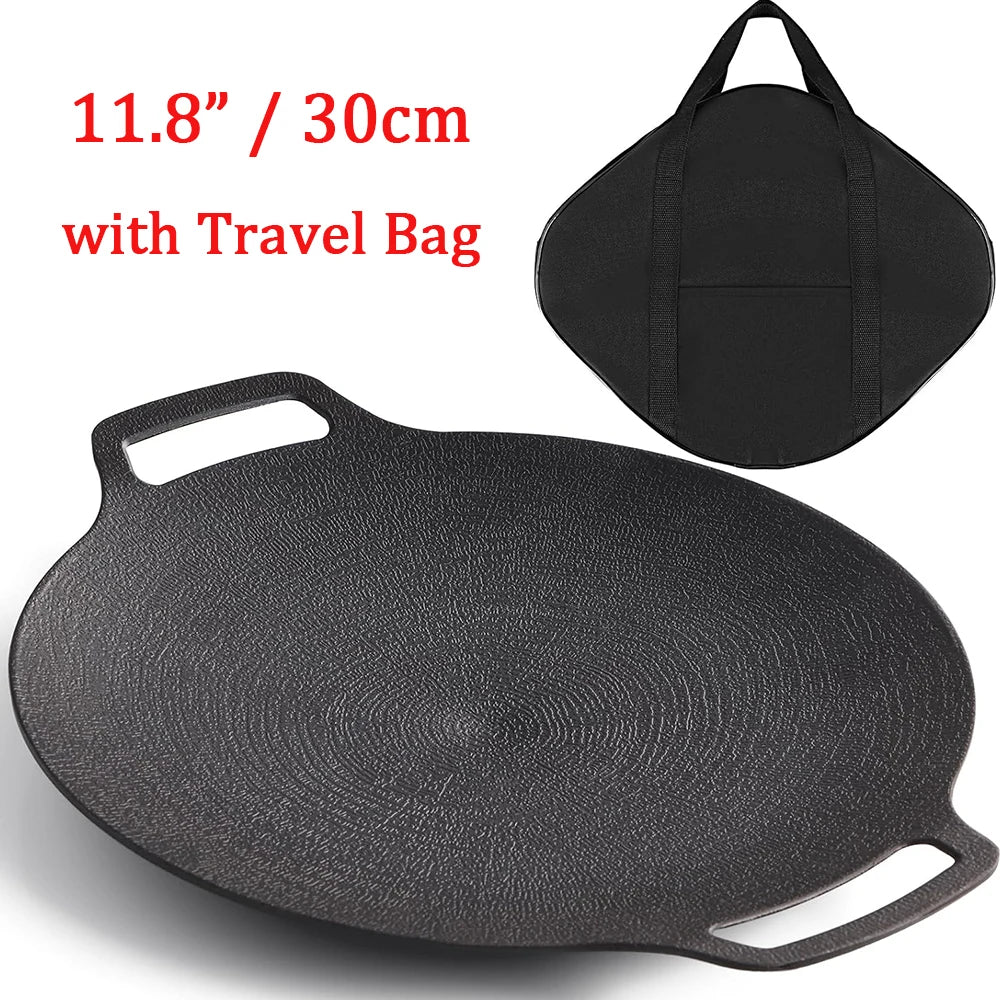 Non-Stick Cast Aluminum Korean BBQ Grill Pan for Gas and Induction