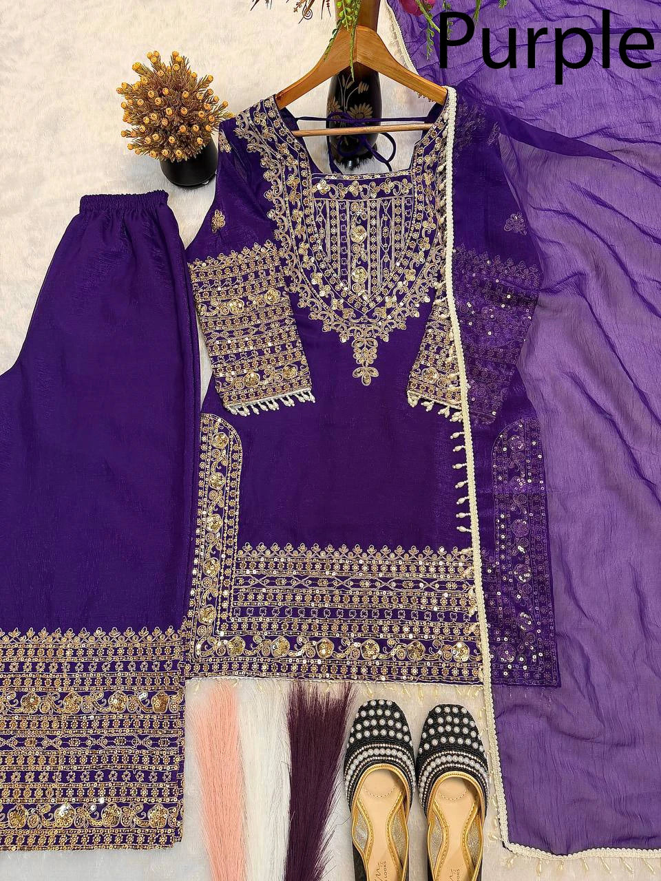 Indian Ethnic Stitched Georgette Heavy Embroidery Sharara Salwar Suit/Palazzo Suit for Women Special Occasion