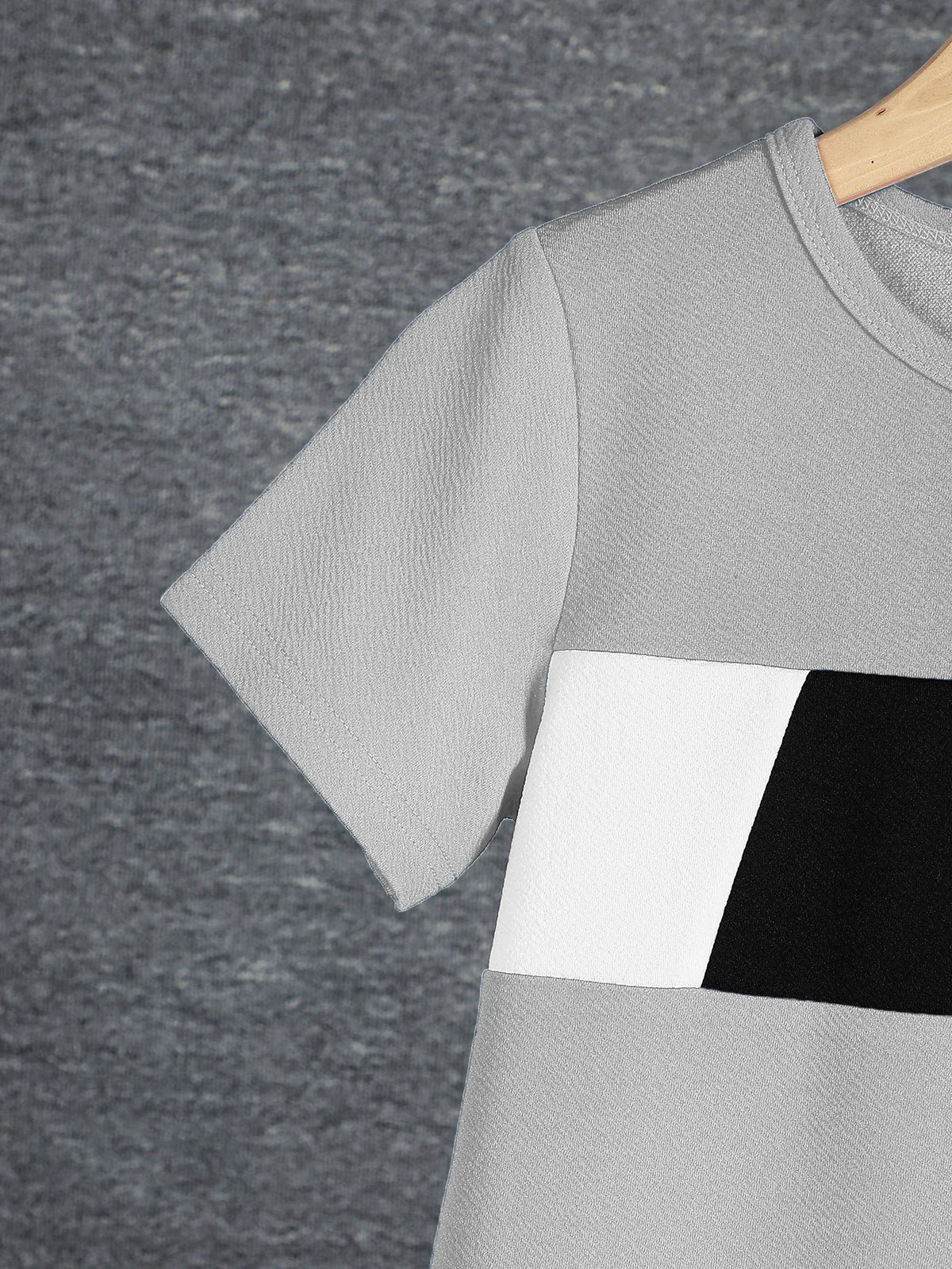 2pcs Boys Casual Colorblock Short Sleeve T-shirt & Shorts Set, Comfy Summer Kids Clothes