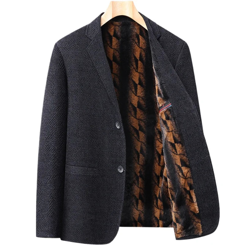 Men's Slim Fit Korean-Style Velvet and Cotton Business Banquet Blazer