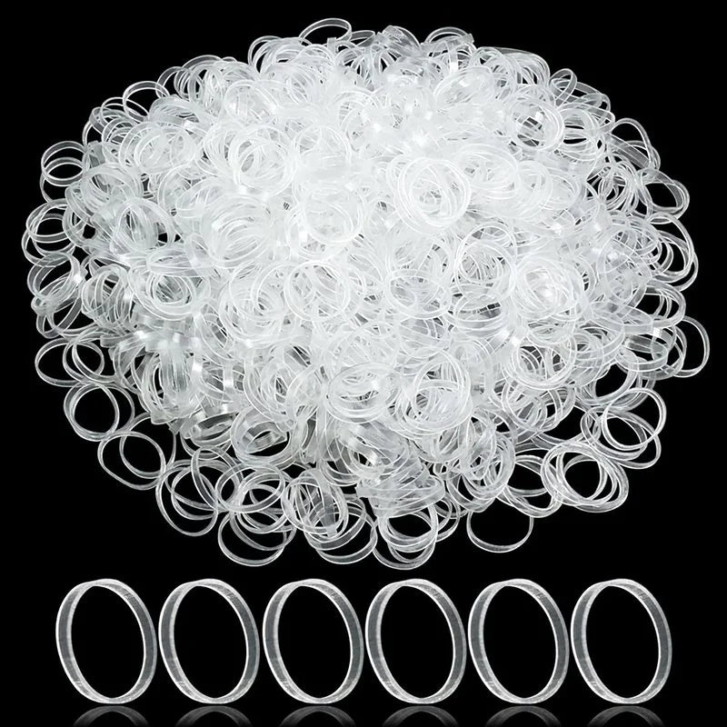 1000Pcs/Set Girls Cute Transparent Disposable Elastic Hair Band Children Ponytail Holder Hair Ring Rubber Bands Hair Accessories