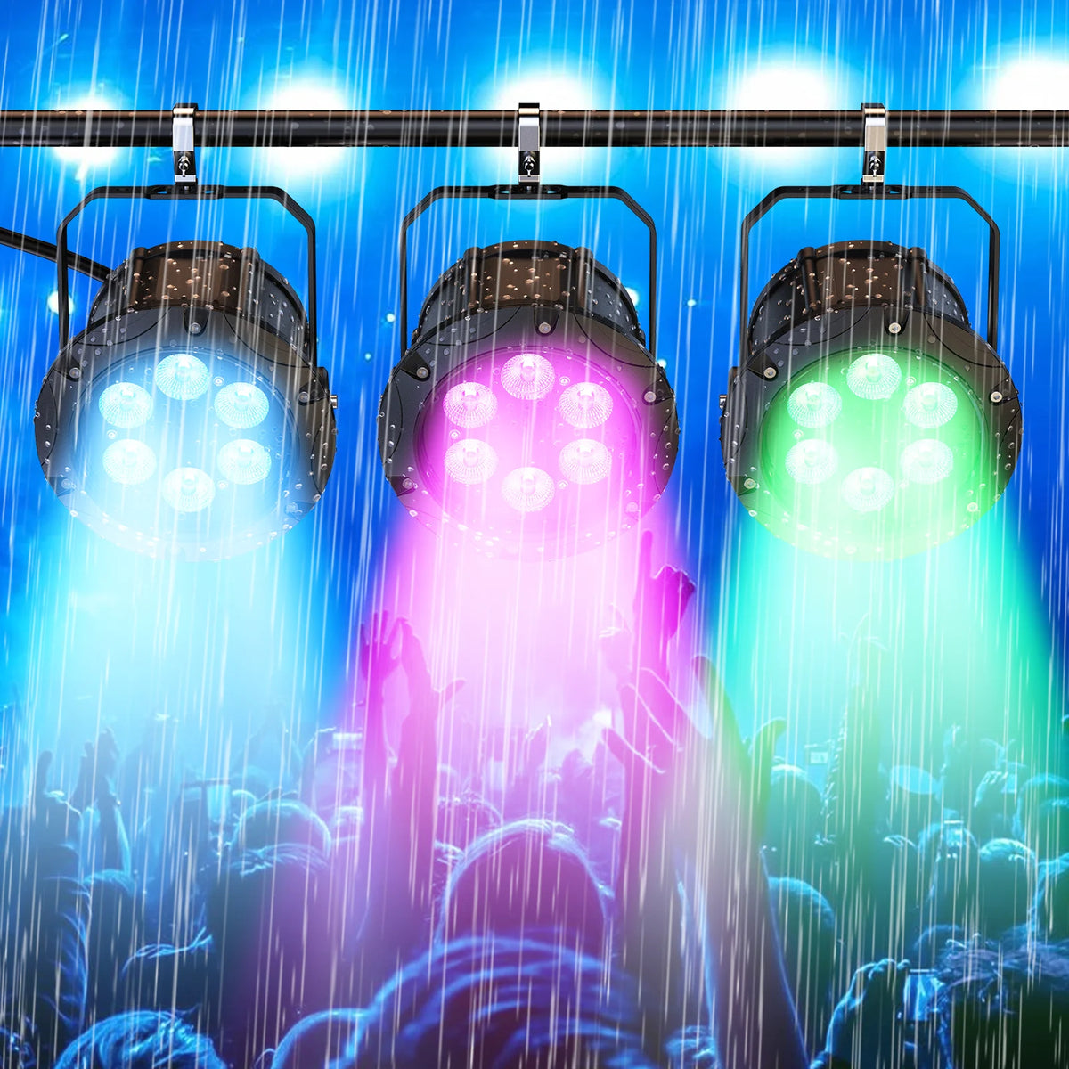 4-Pack IP65 Waterproof RGBW LED Stage Par Lights