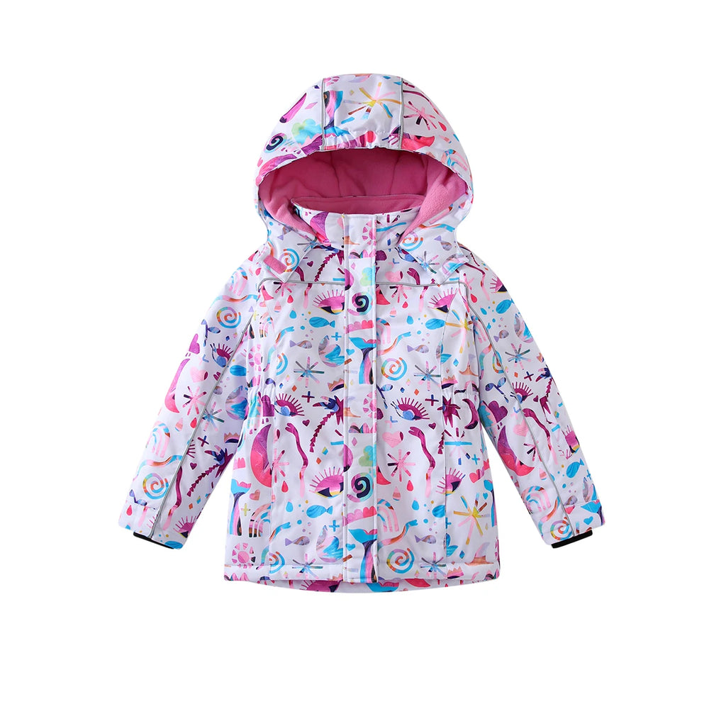 HONEYKING Kids Ski Outwear Winter Warm Windproof Outdoor Sports Snow Jackets Girls Snowboard Coat For Ski Clothing Equipment