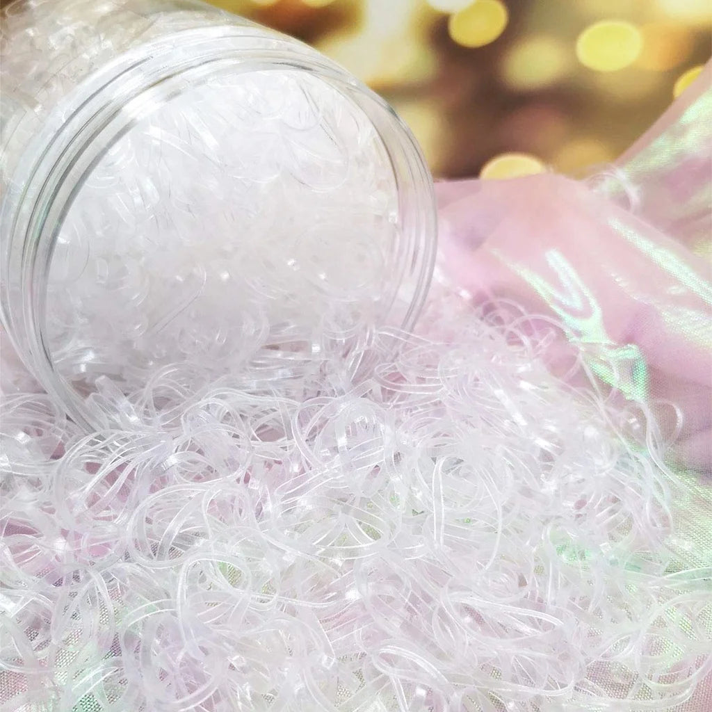 1000Pcs/Set Girls Cute Transparent Disposable Elastic Hair Band Children Ponytail Holder Hair Ring Rubber Bands Hair Accessories