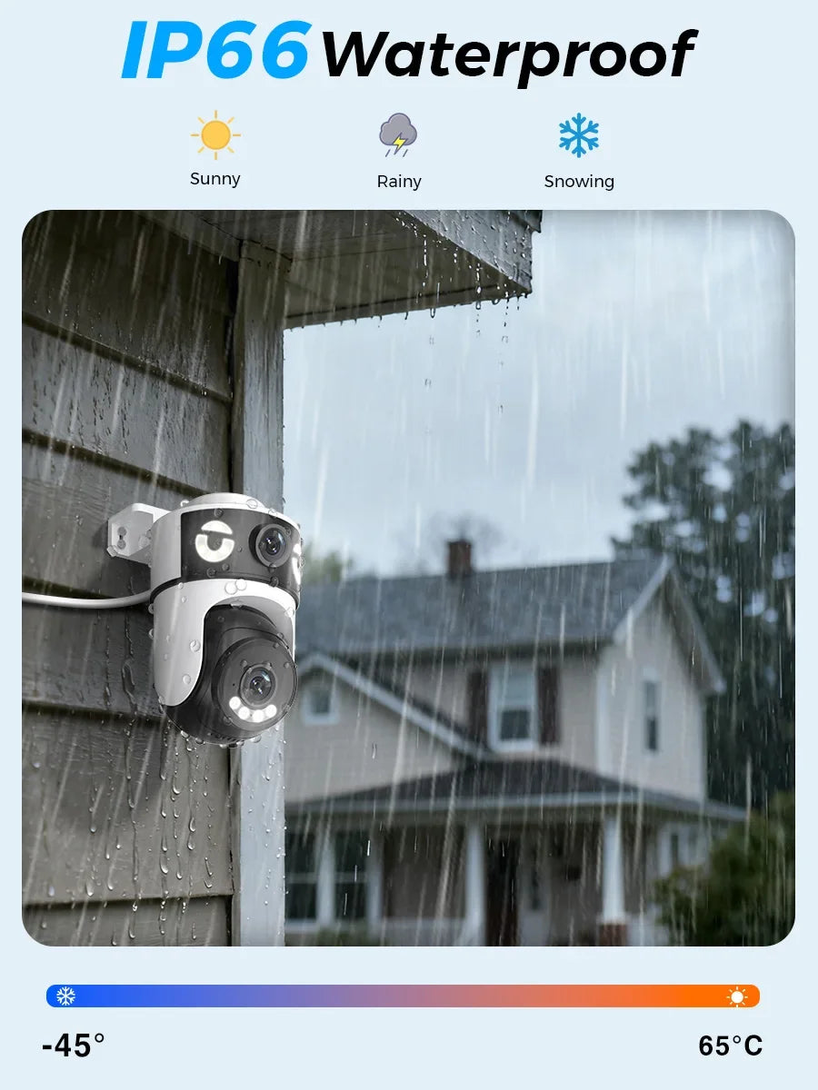 10MP 5K Dual Lens Dual Screen WiFi Security Camera with ICSEE App