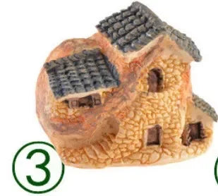 Miniature Resin House Ornament for DIY Crafts and Home Decor