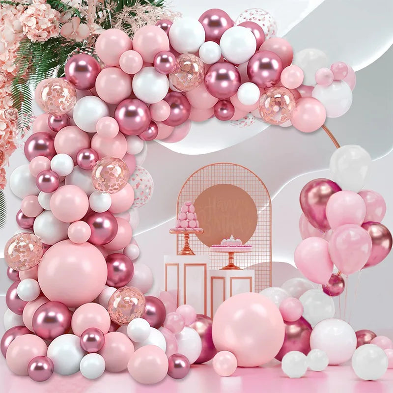 Pink Macaron Balloons Garland Arch Kit Birthday Party Decor Kids Wedding Birthday Party Supplies Baby Shower Decor Latex Ballon