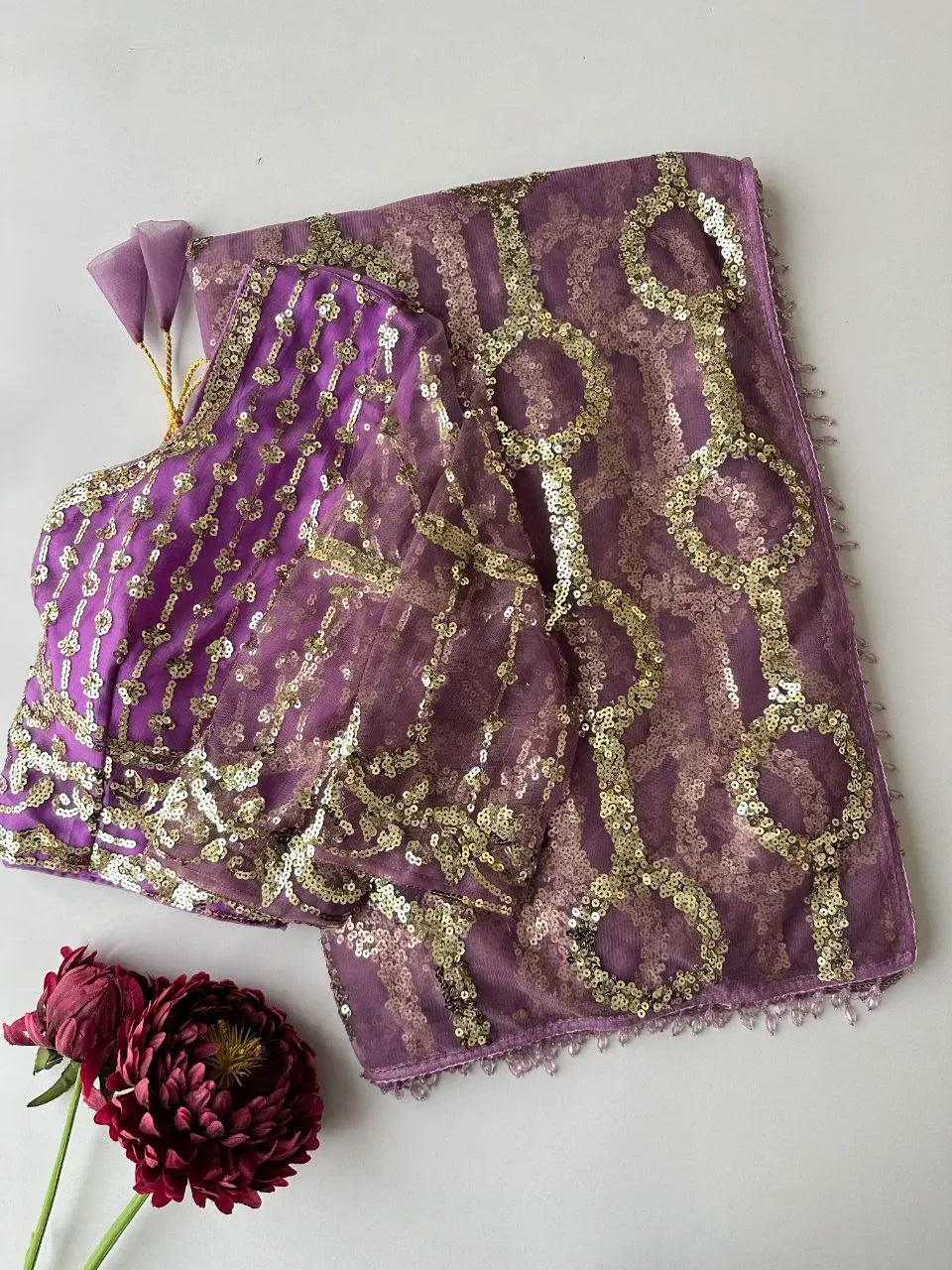 Indian Trending Beautifully Designed Saree Premium Georgette With Digital Print Sequence Work Saree for Party and Wedding Wear