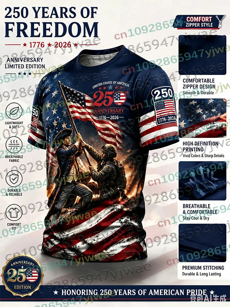 America 250th Anniversary USA Flag 1776–2026 Unisex T-Shirt