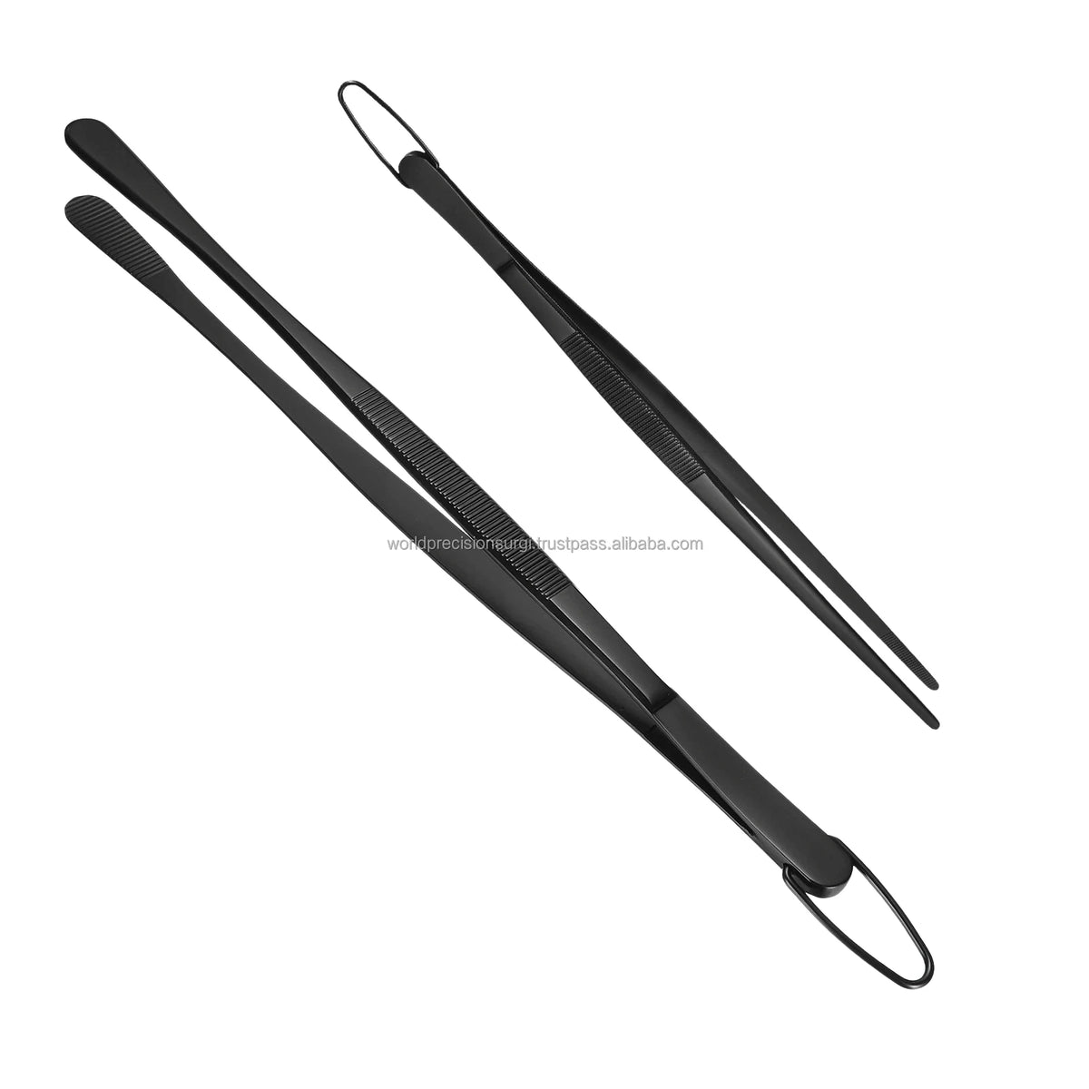 Black Titanium Kitchen Chef Tweezers Pointed Tip Manual Instrument Dental Set CE Certified Class I