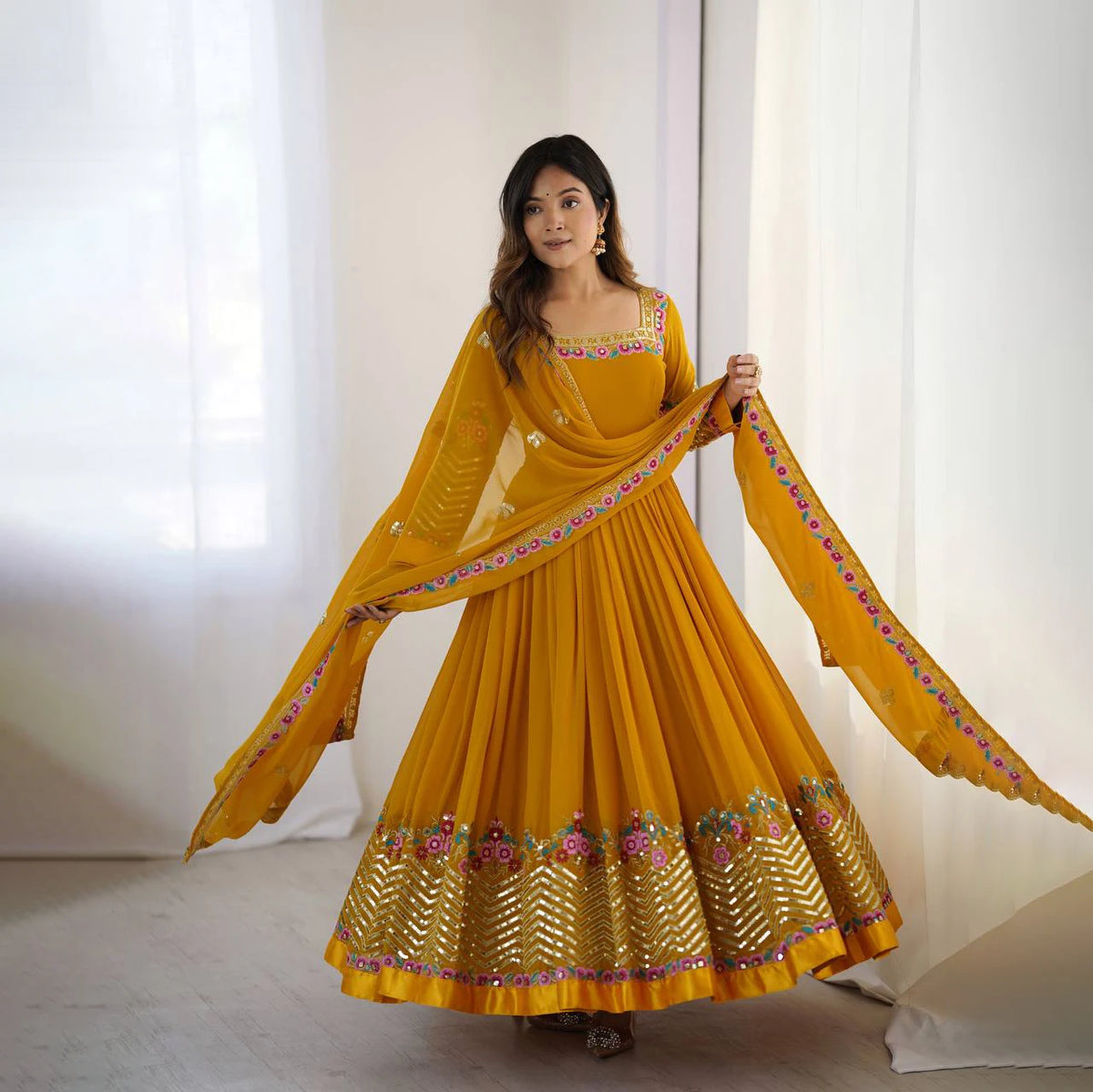 Indian Pakistani Top Selling Traditional New Fashionable Latest Designer Natural Waistline Women Casual Dress Full Sleeve Suit