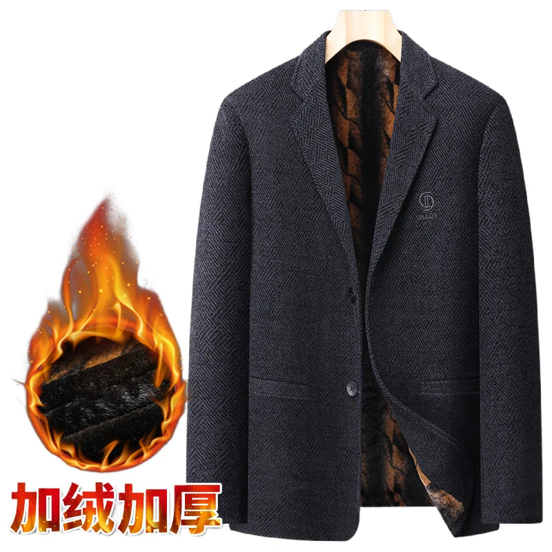 Men's Slim Fit Korean-Style Velvet and Cotton Business Banquet Blazer
