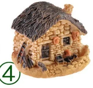 Miniature Resin House Ornament for DIY Crafts and Home Decor