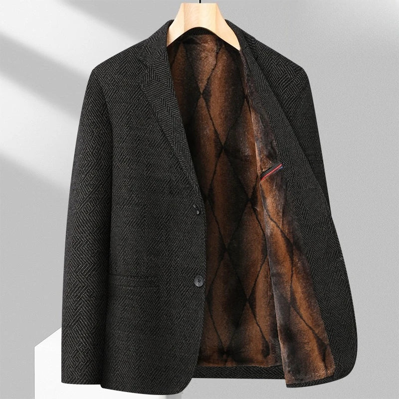 Men's Slim Fit Korean-Style Velvet and Cotton Business Banquet Blazer
