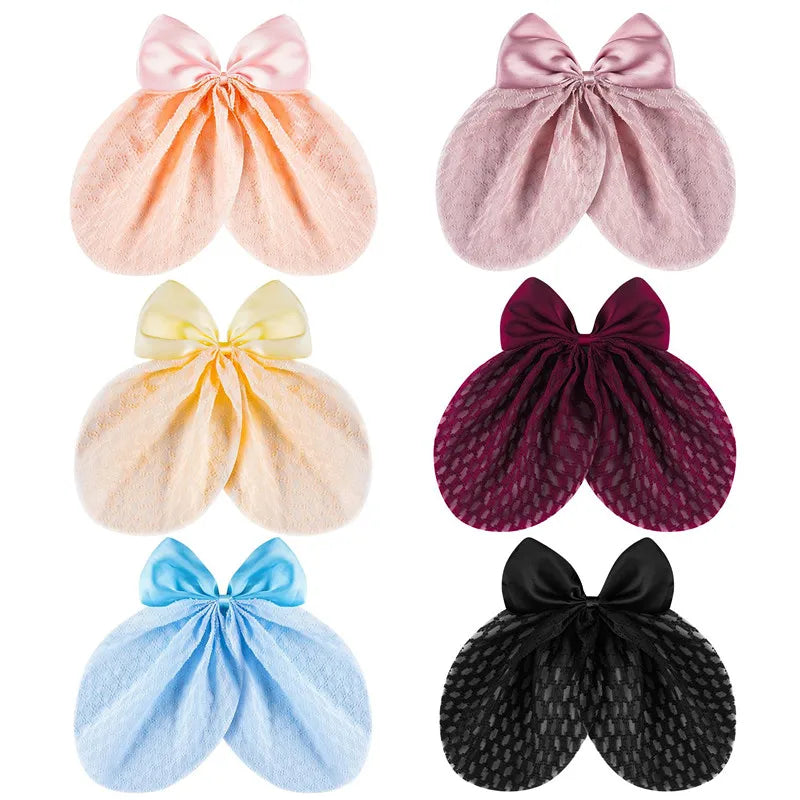 Glitter Sequin Bow Elastic Hair Bands with Ponytail Tie Scarf