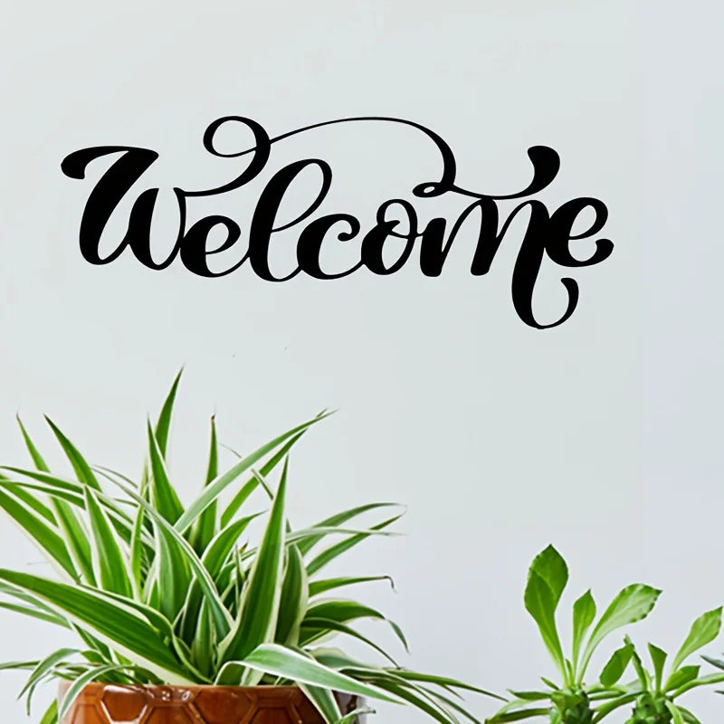 Stunning Welcome Metal Wall Art Sign - Durable Iron Decorative Plaque for Home and Garden with Rustic Finish - Weather Resistant