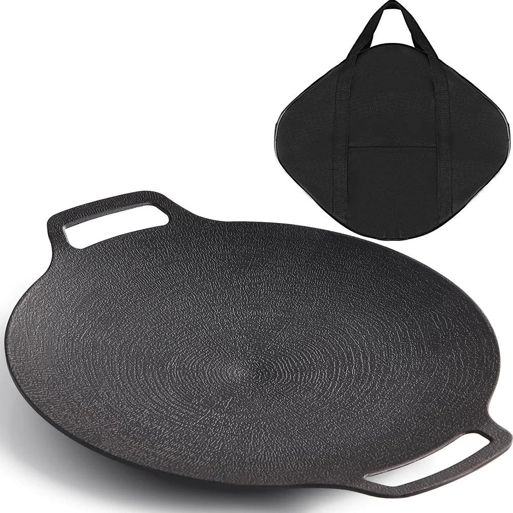 Non-Stick Cast Aluminum Korean BBQ Grill Pan for Gas and Induction