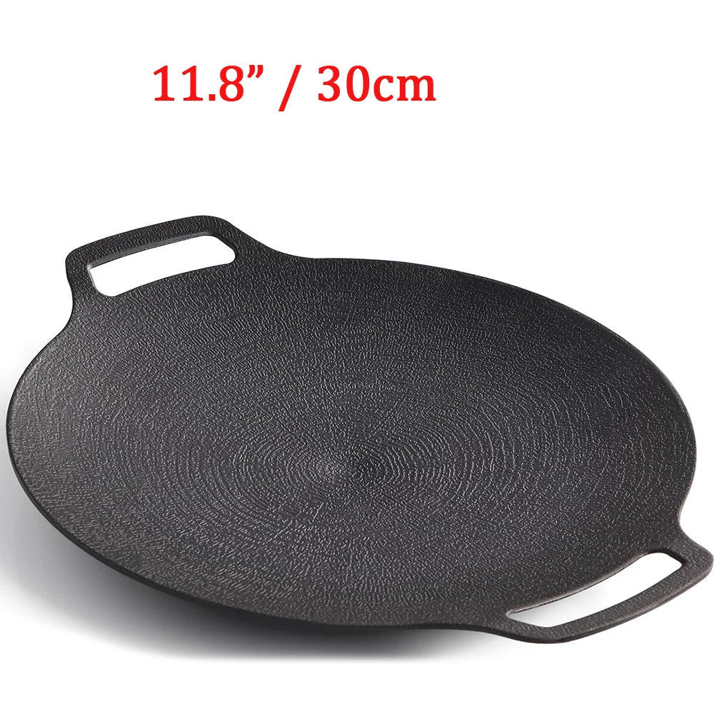 Non-Stick Cast Aluminum Korean BBQ Grill Pan for Gas and Induction