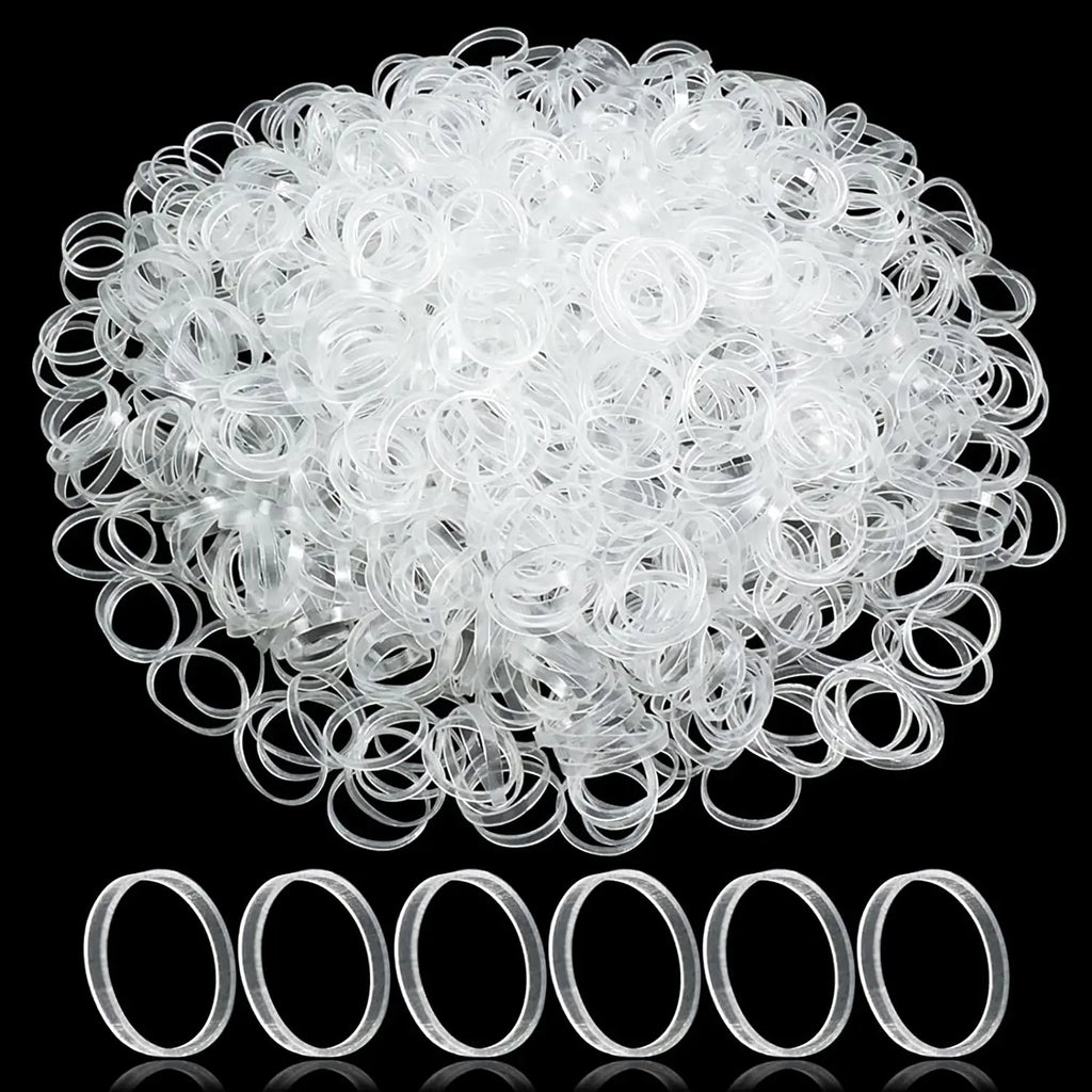 1000Pcs/Set Girls Cute Transparent Disposable Elastic Hair Band Children Ponytail Holder Hair Ring Rubber Bands Hair Accessories