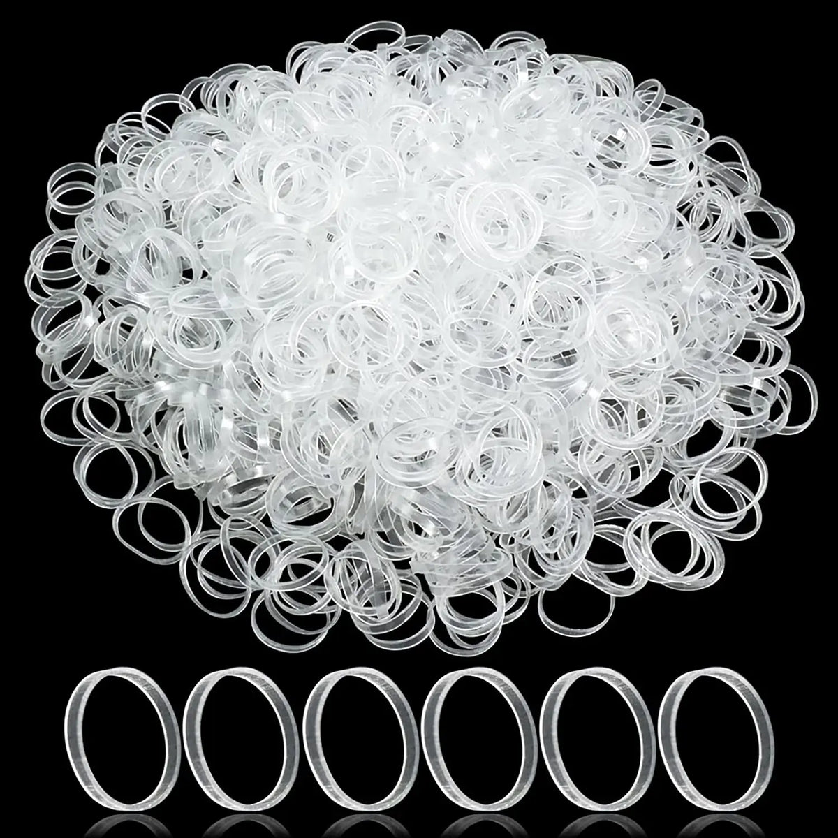 1000Pcs/Set Girls Cute Transparent Disposable Elastic Hair Band Children Ponytail Holder Hair Ring Rubber Bands Hair Accessories