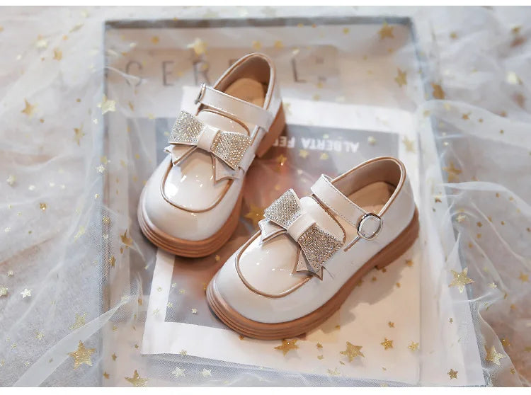 Kids Casual Shoes Children‘s Leather Shoes for Toddlers Girls Party Flats Kids Loafers Bowtie Shoes for Kids Girls Lolita Shoes