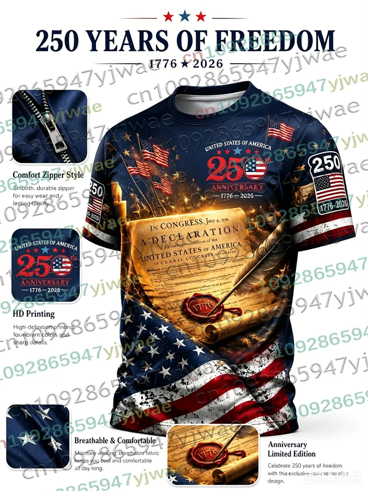 America 250th Anniversary USA Flag 1776–2026 Unisex T-Shirt