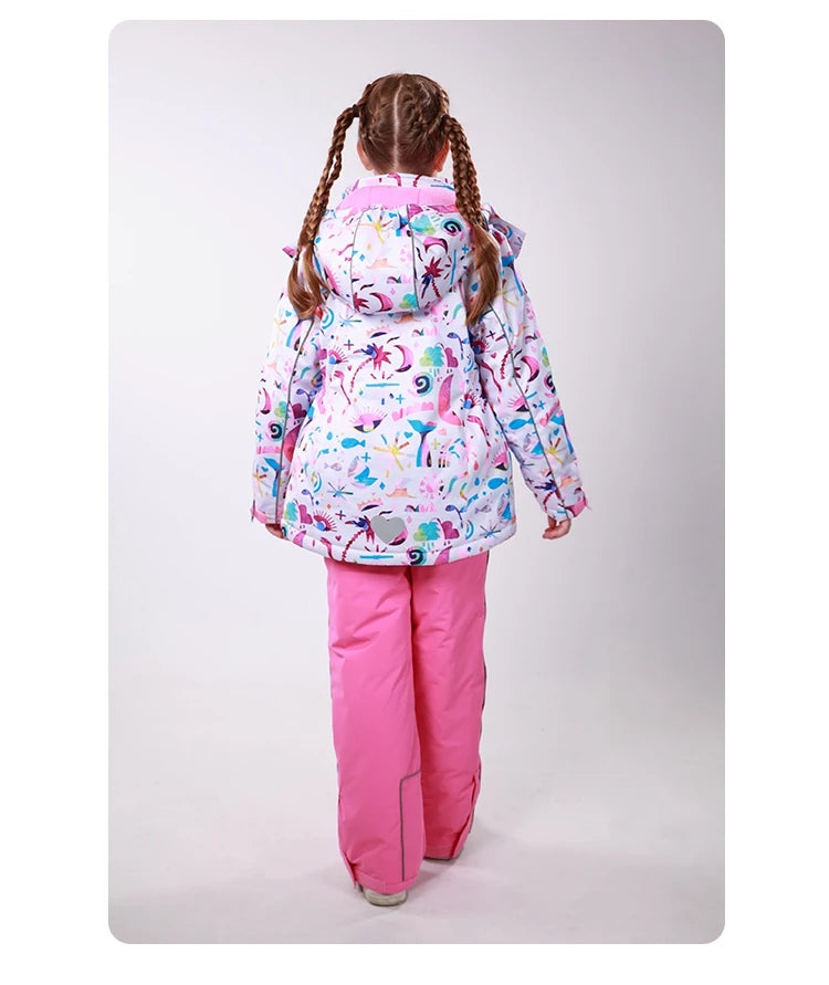 HONEYKING Kids Ski Outwear Winter Warm Windproof Outdoor Sports Snow Jackets Girls Snowboard Coat For Ski Clothing Equipment
