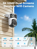 10MP 5K Dual Lens Dual Screen WiFi Security Camera with ICSEE App