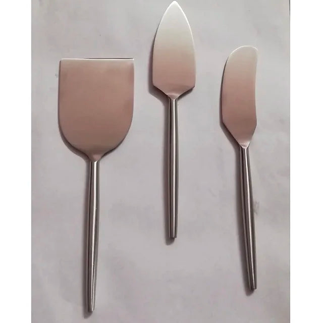 High Quality Stainless Steel Cheese Knife Set With Brass Leaf Handle Tableware Food Safe Dishwasher Safe Cheese Set Fork Spoon