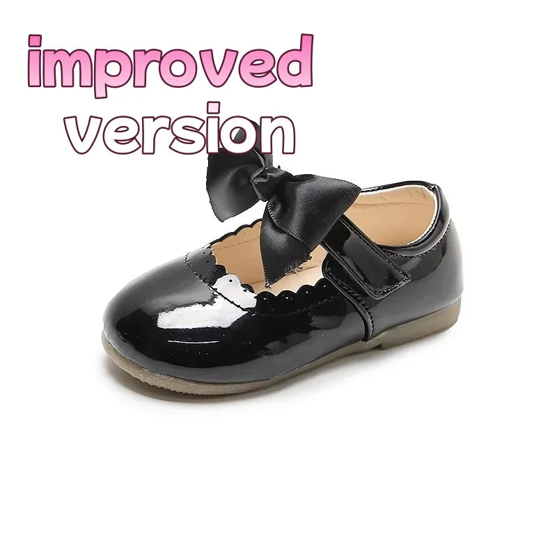 Spring Autumn Baby Girls Shoes Cute Bow Patent Leather Princess Shoes Solid Color Kids Gilrs Dancing Shoes First Walkers
