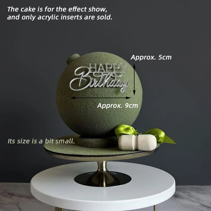New Happy Birthday Cake Toppers Gold Acrylic Birthday Girl Kids Birthday Party Cake Topper Dessert Decoration Baby Shower Gift