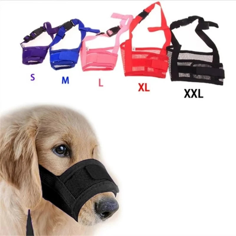 1pc Anti Barking Dog Muzzle for Small Large Dogs Mesh Breathable Pet Adjustable Mouth Muzzle Dogs Nylon Straps Dog Accessories