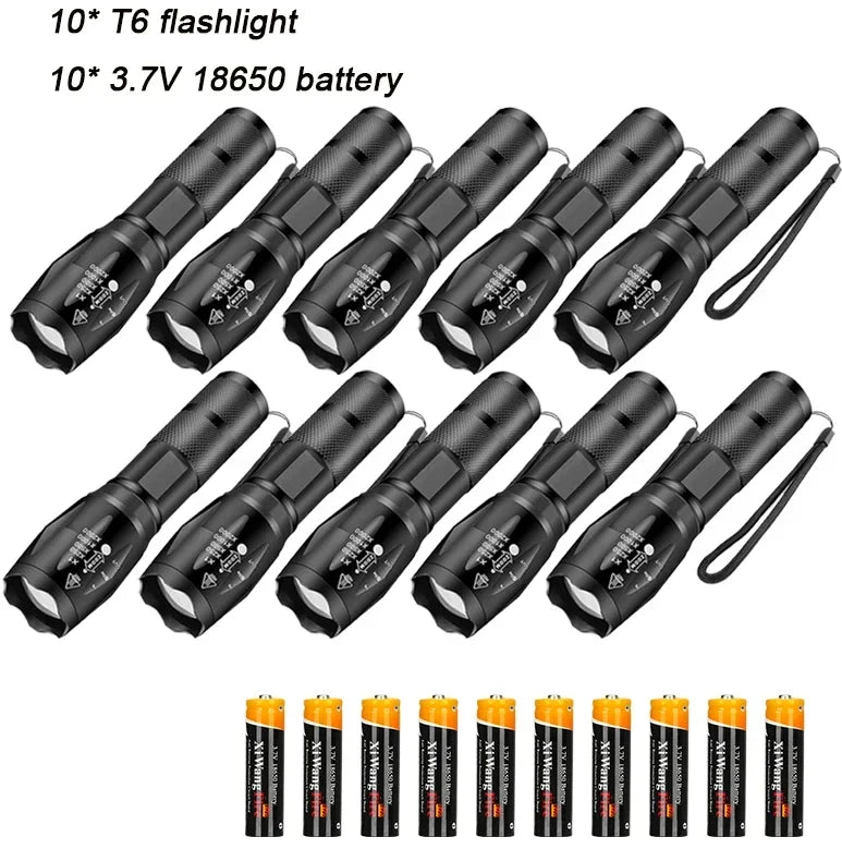 High Power T6 LED Waterproof Zoomable Flashlight with 5 Modes