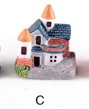 Miniature Resin House Ornament for DIY Crafts and Home Decor