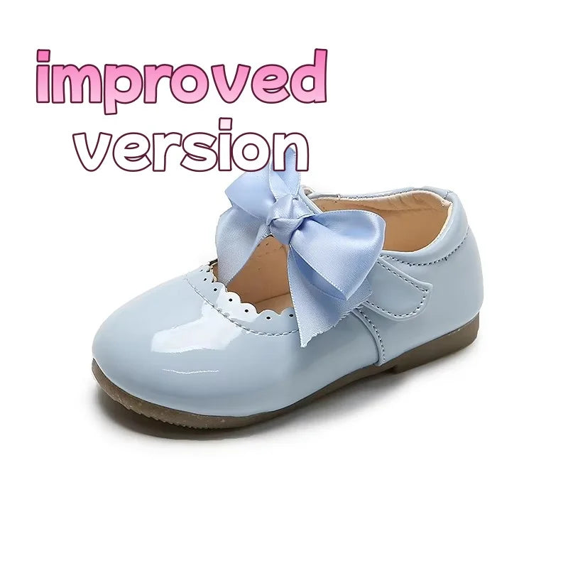 Spring Autumn Baby Girls Shoes Cute Bow Patent Leather Princess Shoes Solid Color Kids Gilrs Dancing Shoes First Walkers
