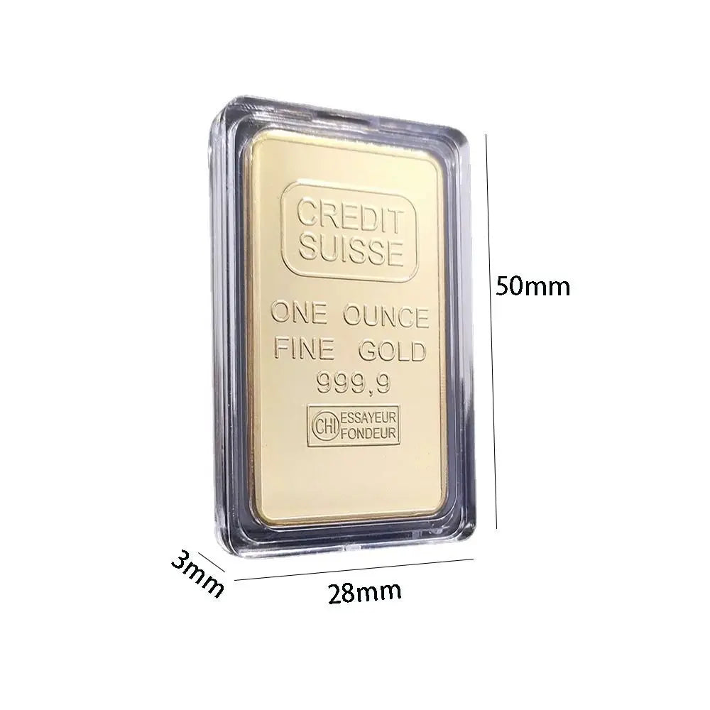 Fine Gold Gold Plated Bullion Bar with Different Serial Modern Suisse Gold bar Funny Swiss Bank Gold Bullion Bar Home