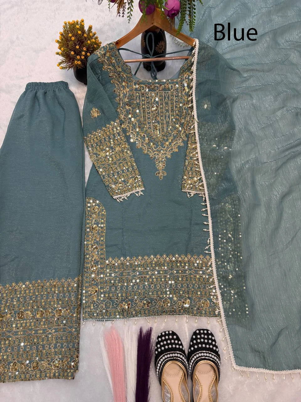 Indian Ethnic Stitched Georgette Heavy Embroidery Sharara Salwar Suit/Palazzo Suit for Women Special Occasion
