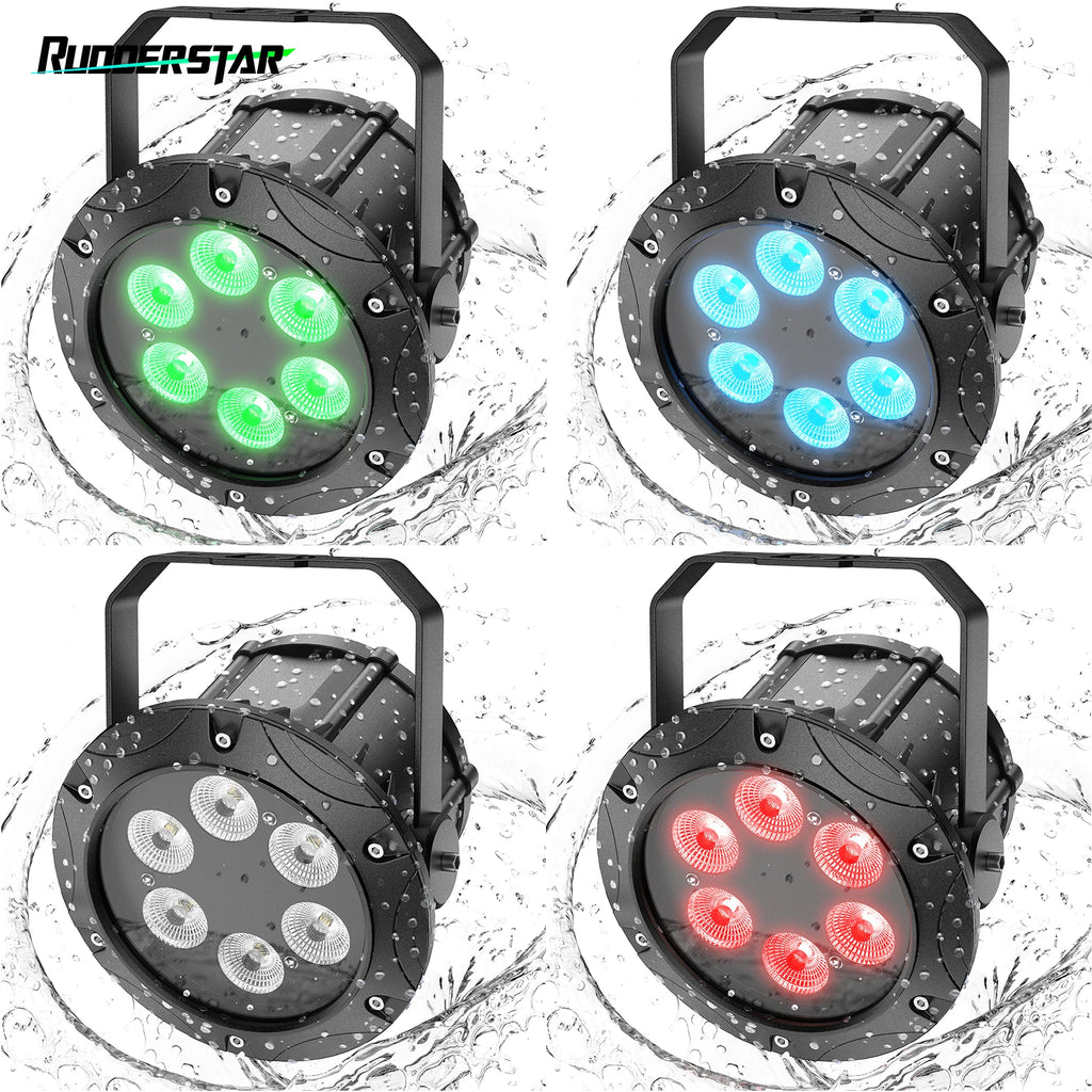 4-Pack IP65 Waterproof RGBW LED Stage Par Lights