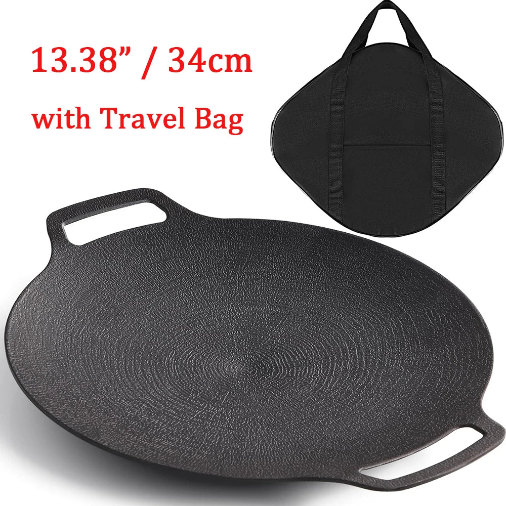 Non-Stick Cast Aluminum Korean BBQ Grill Pan for Gas and Induction