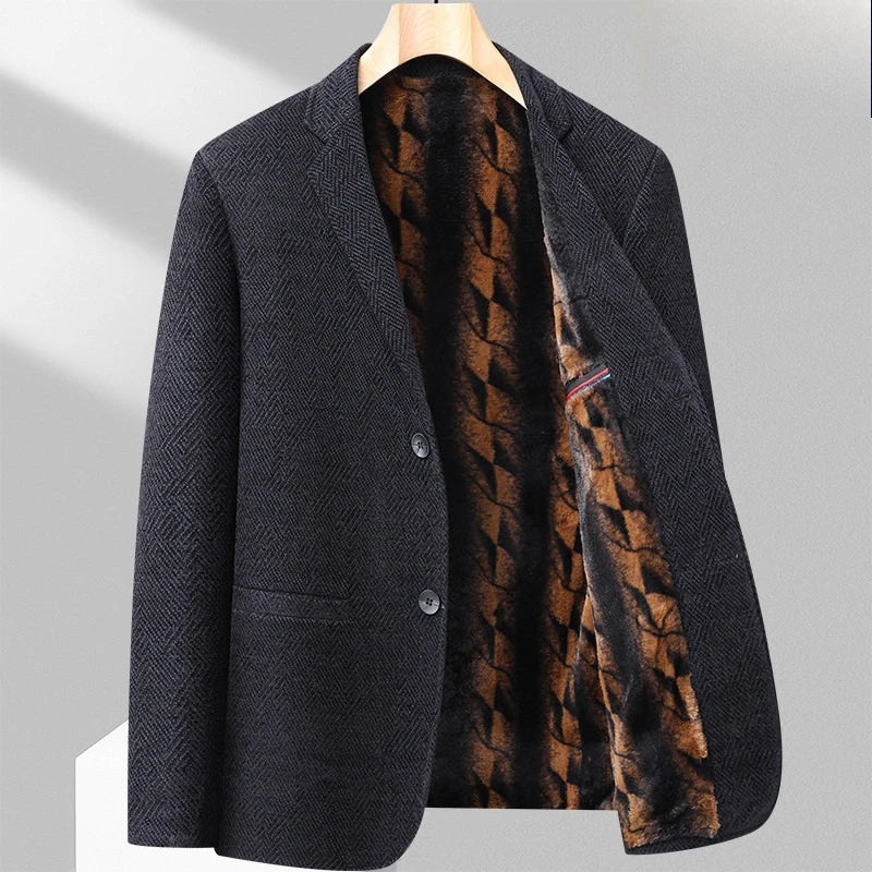 Men's Slim Fit Korean-Style Velvet and Cotton Business Banquet Blazer