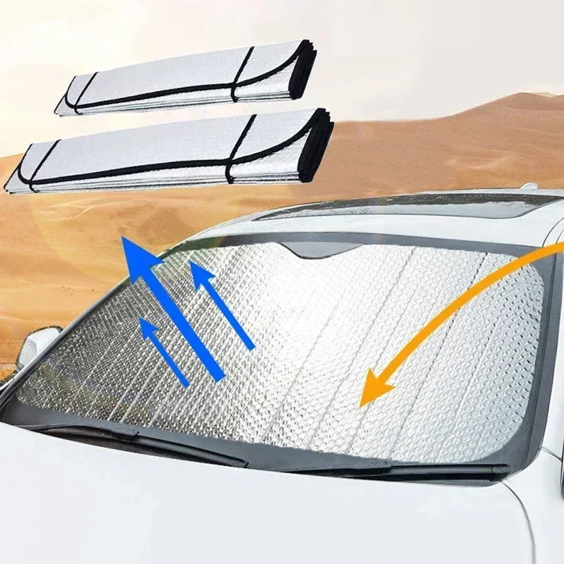 140cm Car Windshield Foldable Sun Shade Visor Cover Block Reflector Portable Breathable Anti UV Protector Screen Free
