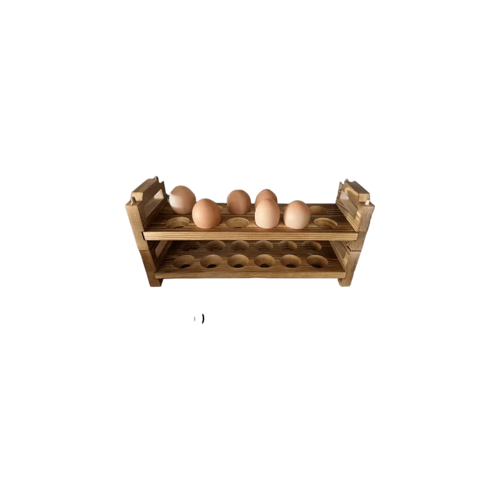 Custom Logo Eco-Friendly Wooden Egg Storage Tray Holder Rack Basket for Home Kitchen Use