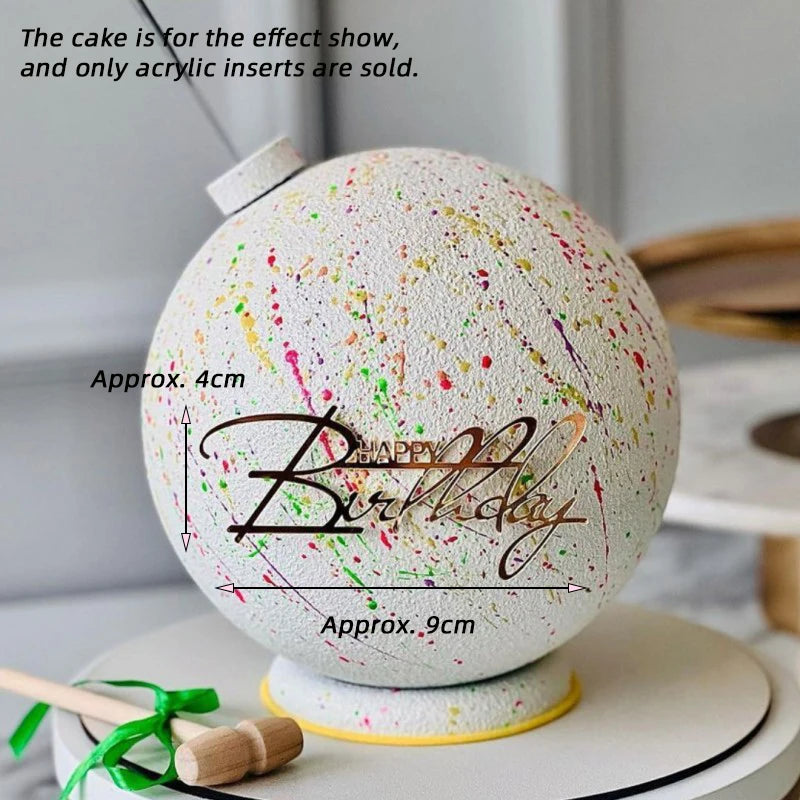 New Happy Birthday Cake Toppers Gold Acrylic Birthday Girl Kids Birthday Party Cake Topper Dessert Decoration Baby Shower Gift