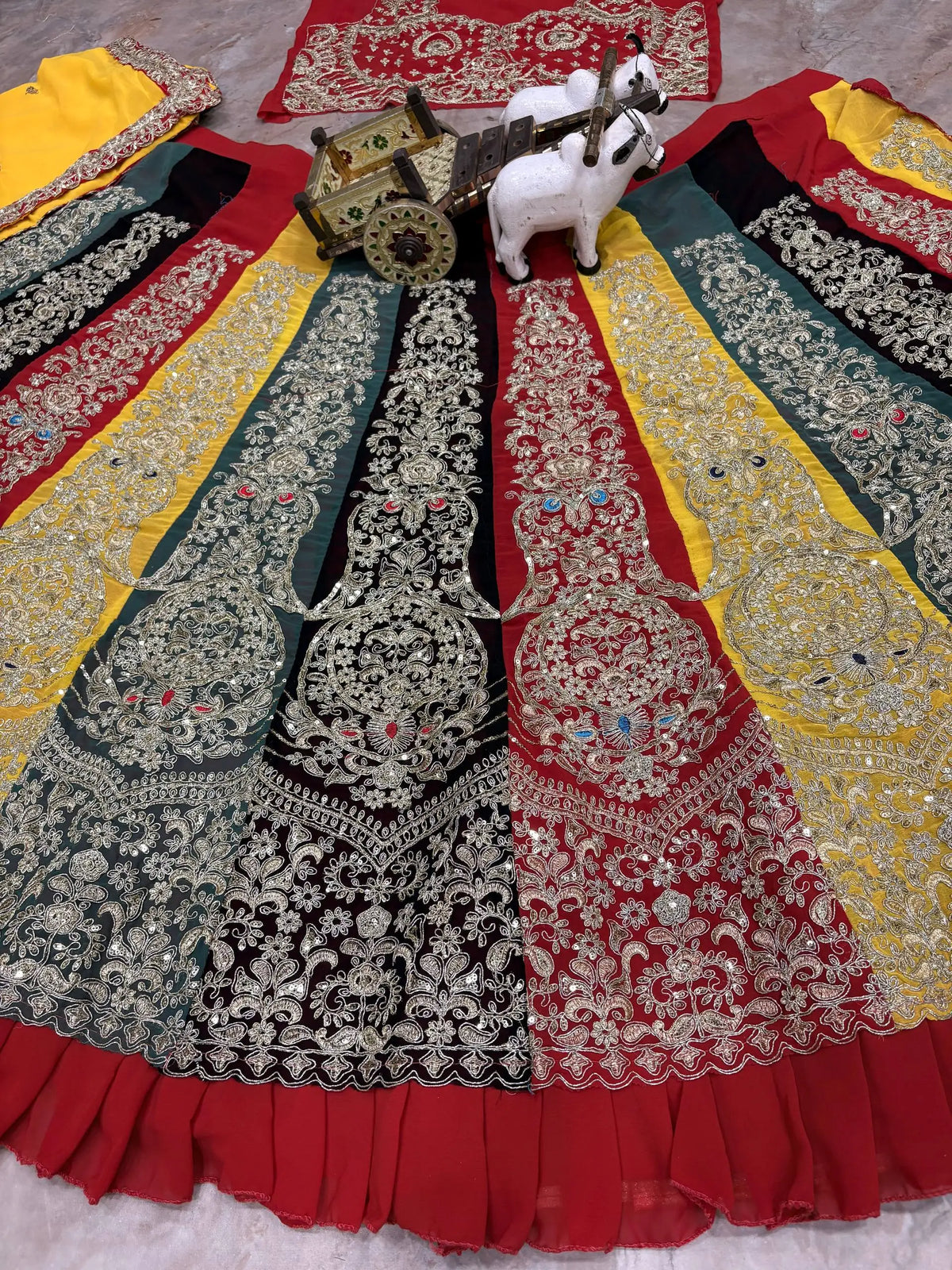 High Quality Traditional Indian Ethnic Wedding & Party Wear Dress Elegant Lehenga Choli with Dhotis Economically Fully Stitched