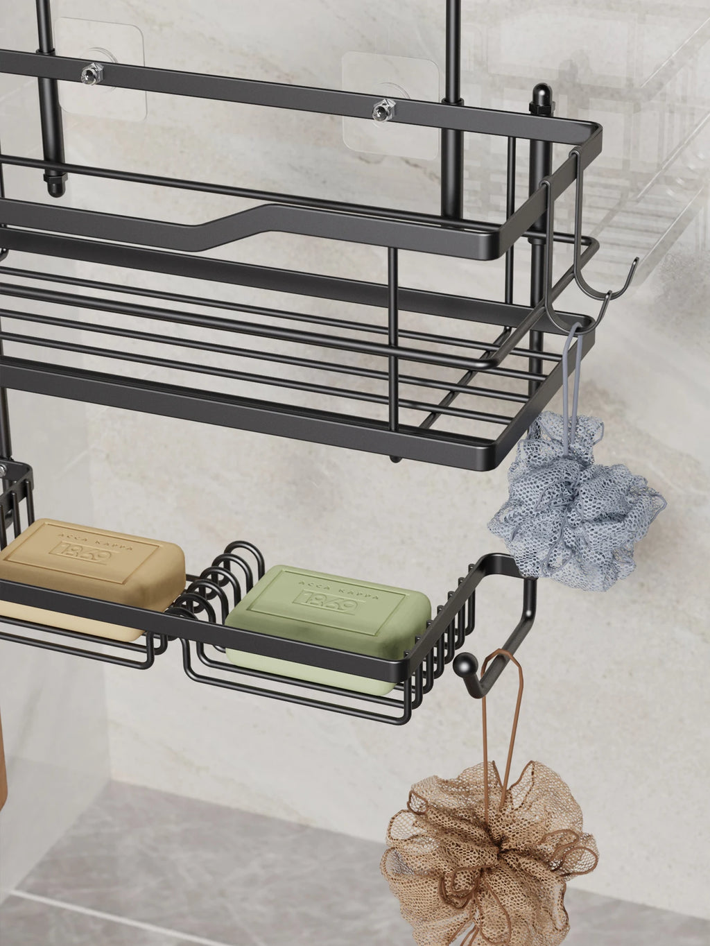 Over the Door Hanging Shower Caddy and Bathroom Organizer Rack