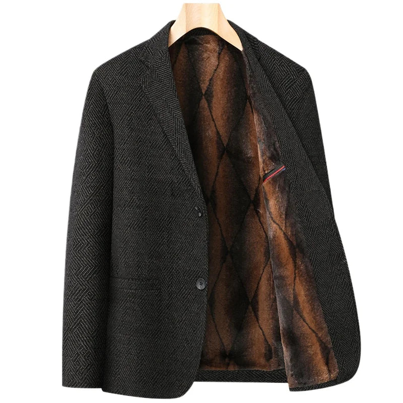 Men's Slim Fit Korean-Style Velvet and Cotton Business Banquet Blazer
