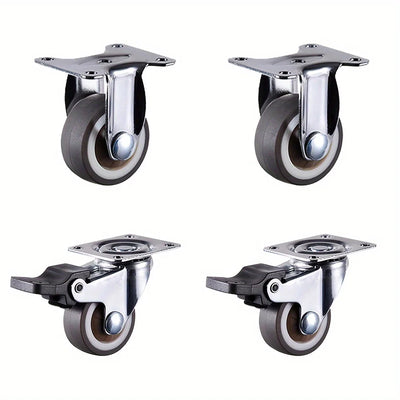 4 Pcs 1 inch Furniture Caster Heavy Duty Castor Soft Rubber Universal Wheel Swivel Caster Roller Wheels For Trolley Accessory